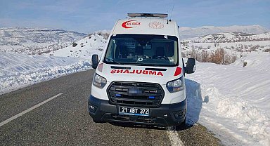 Kulp'ta arızalanan ambulans yol kenarında bekliyor