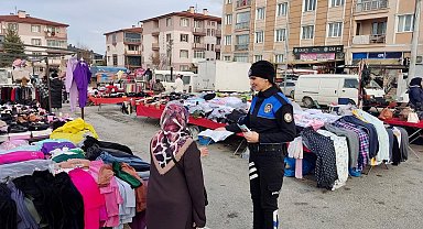 Kütahya İl Emniyet Müdürlüğü'nden semt pazarlarında bilgilendirme çalışması