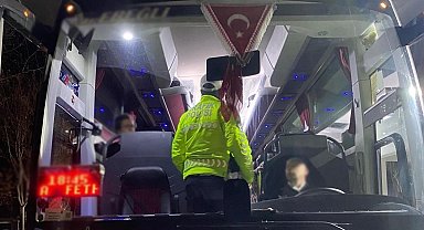 Manisa'da terminallerde otobüslere emniyet kemeri denetimi