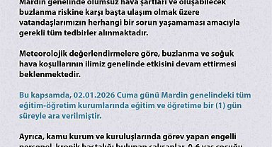 Mardin'de eğitime 1 gün ara verildi