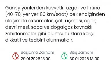 Meteoroloji Denizli için fırtına uyarısında bulundu