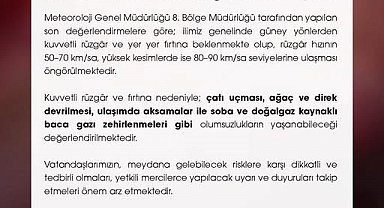 Niğde Valiliği uyardı: Kuvvetli rüzgar ve fırtına bekleniyor