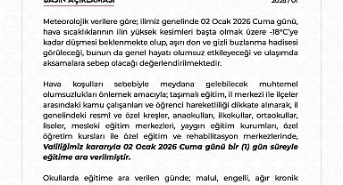 Niğde'de eğitime 1 gün ara verildi