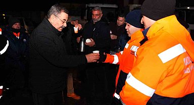 Odabaşı'dan karla mücadele ekiplerine ziyaret