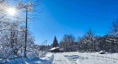 Ordu'nun yüksek kesimlerinde kar manzarası