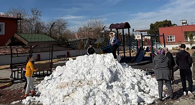 Osmaniye'de çocukların kar hasreti sona erdi