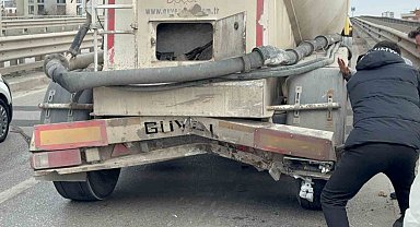 Otomobil tankere arkadan çarptı: 1 yaralı