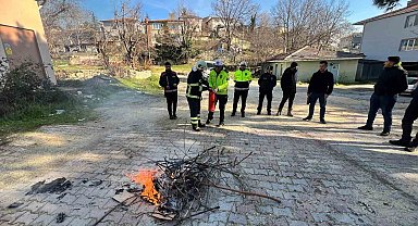 Pınarhisar'da emniyet personeline uygulamalı yangına müdahale eğitimi