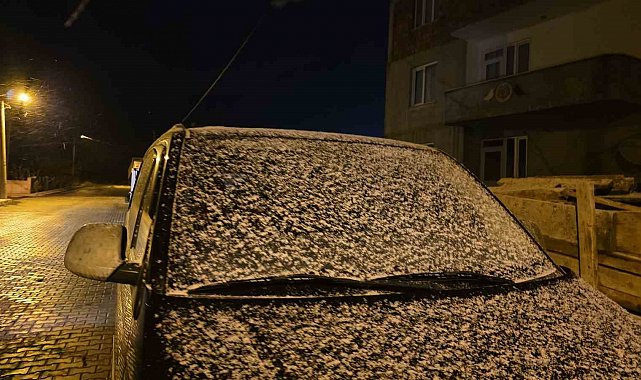 Pınarhisar'da kar yağışı başladı