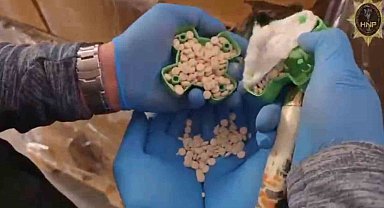 Plastik pervaneler içerisinde 107 kilogram ağılığında 642 bin uyuşturucu hap ele geçirildi