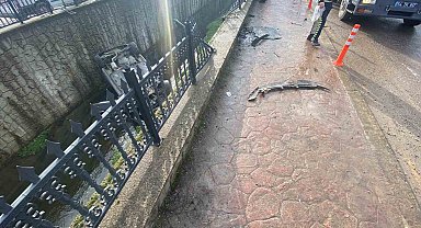Sakarya'da kanala uçan aracın sürücüsü yaralandı