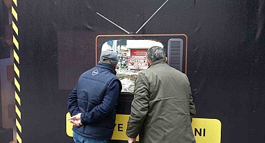 Şantiye meraklılarına özel tasarım: Ordu'da televizyon şeklinde izleme alanı