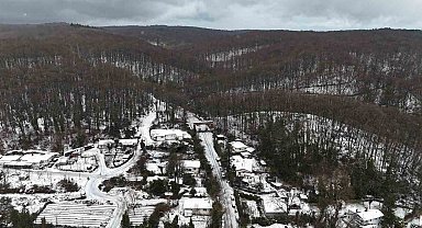 Sarıyer'de kış manzarası havadan görüntülendi