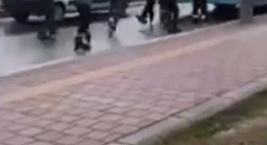 Seyir halindeki araçlara tutunarak patenle yolculuk yapan 2 çocuğa adli işlem