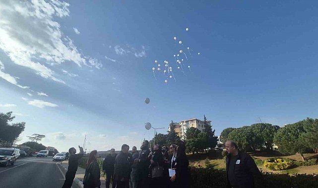 Sıla'nın hayatını kaybettiği yolda çelenkler bırakıldı, beyaz balonlar gökyüzüne bırakıldı