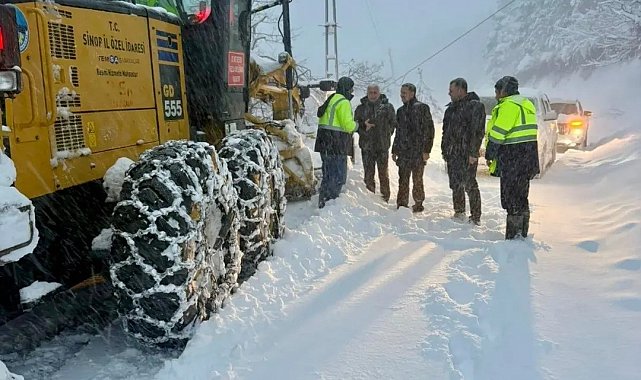 Sinop'ta karla mücadele