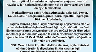 Sinop'ta taşımalı eğitime kar engeli