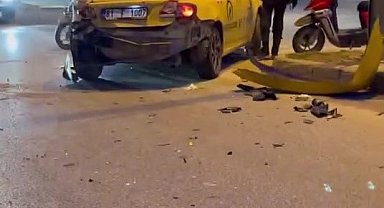 Taksiye çarpan motosikletli ağır yaralandı