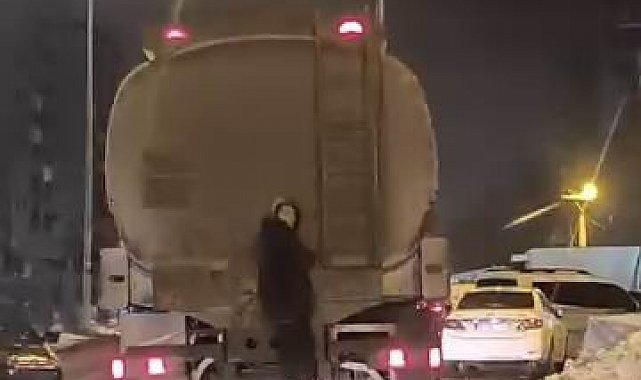 Tanker arkasında tehlikeli yolculuk