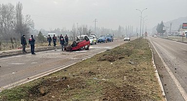 Tavşanlı'da otomobil takla attı: 1 yaralı