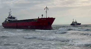 Tekirdağ'da karaya oturan gemi kurtarıldı