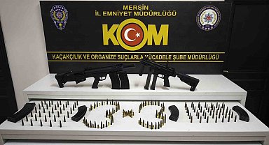 Teypte gizlenen silahtan kalaşnikofa: Mersin'de suç odaklarına büyük darbe