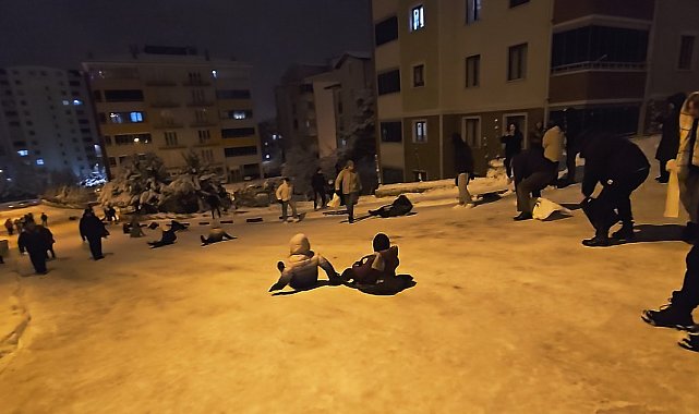 Tokat'ta 'ölümüne' kar eğlencesi