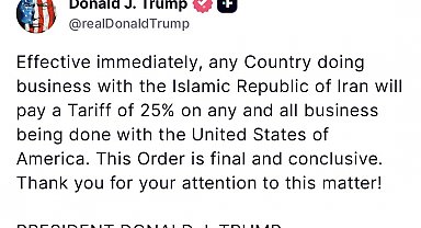 Trump'tan İran ile iş yapan ülkelere yaptırım kararı: "Yüzde 25 gümrük vergisi uygulanacak"
