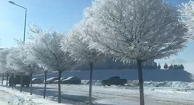 Tufanbeyli'de eksi 20 derecede kartpostallık manzara