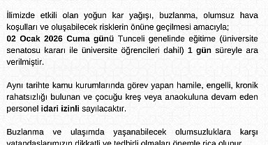 Tunceli'de eğitime 1 gün daha ara verildi