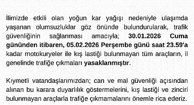Tunceli'de motokuryeler ve kış lastiği olmayan araçların trafiğe çıkışı yasaklandı