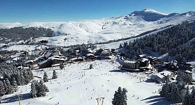 Uludağ'da sömestr yoğunluğu drone görüntülerine yansıdı