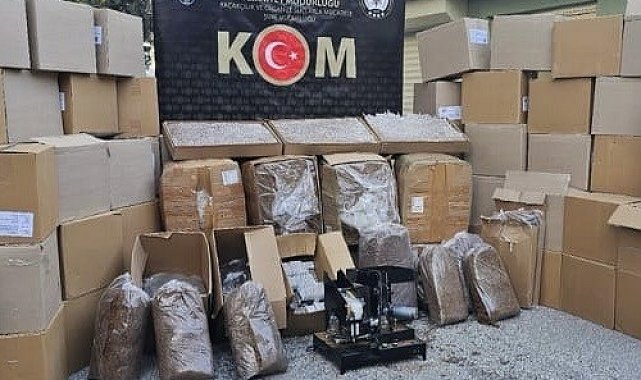 Uşak'ta kaçak tütün ve makaron operasyonu