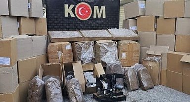 Uşak'ta kaçak tütün ve makaron operasyonu