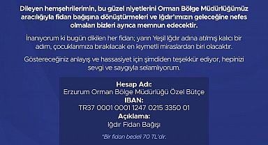 Vali Taşolar'dan tebrikler için anlamlı çağrı: "Çiçek yerine fidan bağışı"