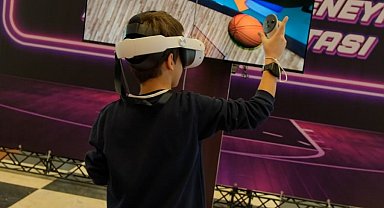 VR Basketbol Heyecanı M1 Konya AVM'de yoğun ilgi gördü