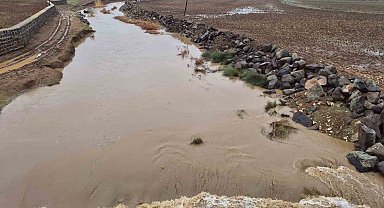 Yavuzeli'nde yağış etkili oldu, Karasu Çayı'nın debisi yükseldi