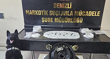 Yedek lastiğin içerisinden 4 kilo zehir çıktı