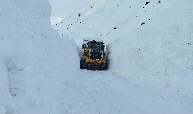Yüksekova'da mezra yoluna düşen çığ temizlendi