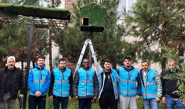 Yurt öğrencileri kuşlar için ev yaptılar