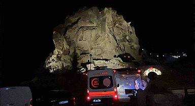 60 metrelik Uçhisar Kalesi'nde hayat kurtaran dayanışma