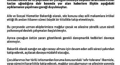 Aile ve Sosyal Hizmetler Bakanlığından Görele'deki taciz iddiasıyla ilgili açıklama: "Sıfır toleransla, yargı sürecini kararlılıkla takip edeceğiz"
