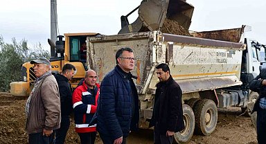 Alaşehir'de taşkın hasarları gideriliyor