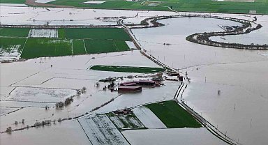 Aydın'daki taşkının izleri havadan görüntülendi