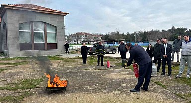 Babaeski Gençlik ve Spor Müdürlüğü personeline yangın söndürme eğitimi