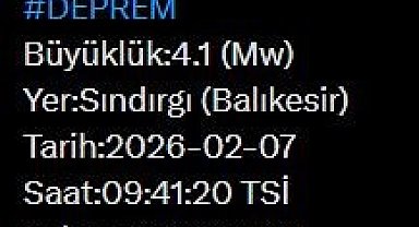 Balıkesir'de 4.1 büyüklüğünde deprem