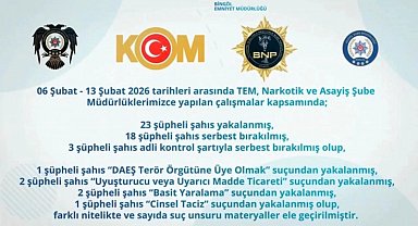 Bingöl'de 47 şüpheli yakalandı