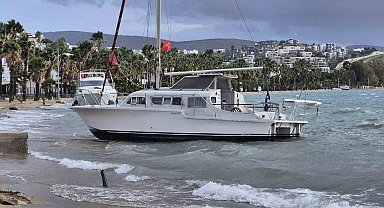 Bodrum'da korku dolu anlar: 8 tekne kıyıya sürüklendi
