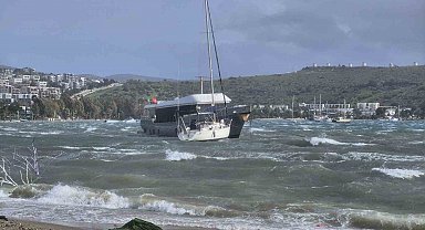Bodrum'u kuvvetli fırtına vurdu