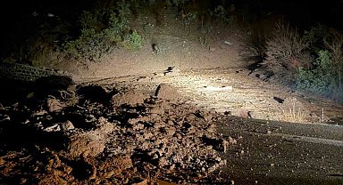 Bolu'da yol heyelan nedeniyle ulaşıma kapandı